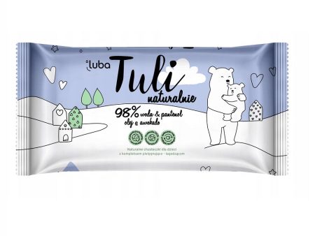 Tuli naturalne chusteczki dla dzieci 98% woda & pantenol & olej z awokado 50szt Online Hot Sale