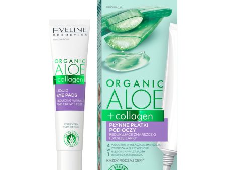 Organic Aloe + Collagen płynne płatki pod oczy redukujące zmarszczki i kurze łapki 4w1 20ml on Sale