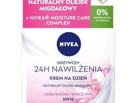 24H Nawilżenia odżywczy krem na dzień cera sucha i wrażliwa SPF15 50ml For Cheap