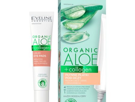 Organic Aloe + Collagen płynne płatki pod oczy redukujące cienie i opuchnięcia 4w1 20ml Discount