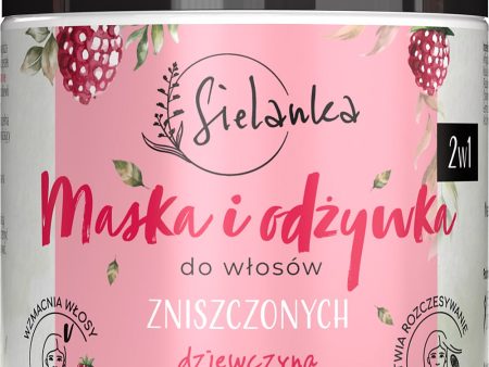 2 w 1 maska i odżywka do włosów zniszczonych Malina 250ml Hot on Sale