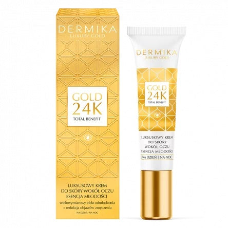 Luxury Gold 24K Total Benefit luksusowy krem do skóry wokół oczu Esencja młodości 15ml Cheap