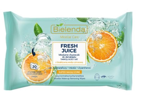 Fresh Juice micelarne chusteczki do demakijażu twarzy oczu i ust Pomarańcza 20szt. For Discount