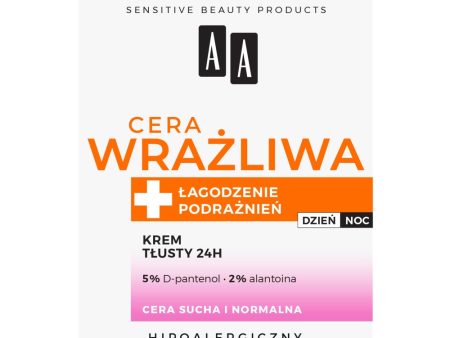 Cera Wrażliwa krem tłusty 24h do cery suchej i normalnej na dzień i noc 50ml Online Sale